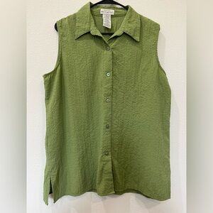 White Stag Stretch Sleeveless Button-Down Top